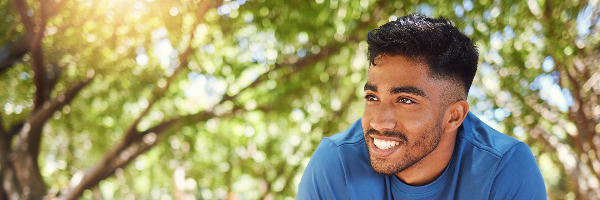 Man smiling in nature